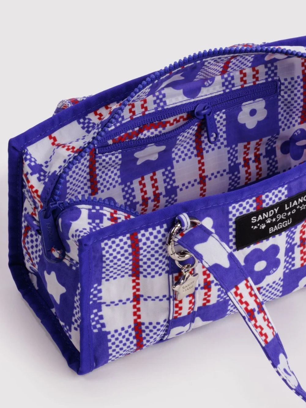 Baggu x Sandy Liang Mini Nylon Market Bag in Market Plaid Blue New with Tags NWT - Picture 7 of 12